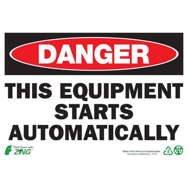 ZING Eco Safety Sign, Danger, 7X10- Model 1115